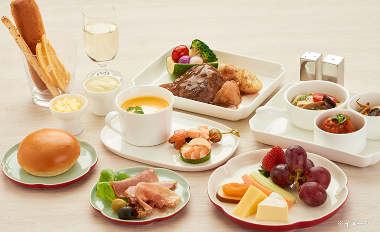 A350ビジネスクラスの機内食