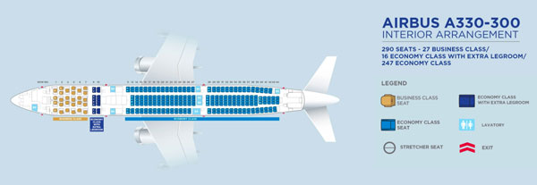 【A330-300】座席マップ