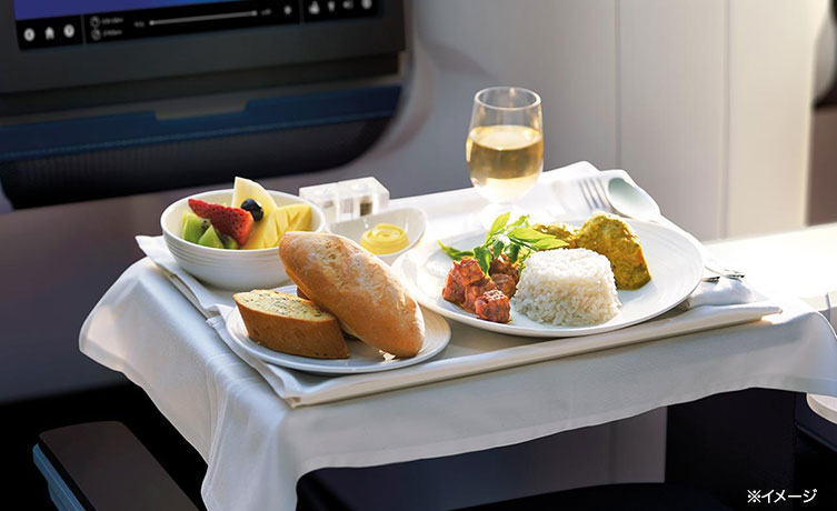 A380ビジネスクラスの機内食